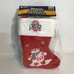 Ohio State Christmas Stocking With Snowman Embroidery 9" Christmas Fan Gift